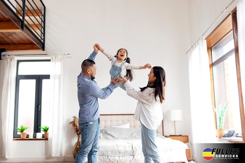 Family enjoying clean, fresh indoor air supported by an efficient HVAC system that maintains healthy indoor air quality.